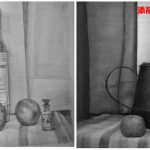 【受講生デッサン添削】どのくらいの位置関係でモチーフが置かれているのか?を意識しましょう