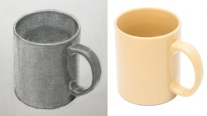 【受講生デッサン添削】マグカップの形をズレがなく正確に描く方法とは?