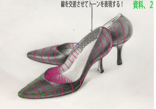 【ピリカアートスクール】ハイヒールのデッサン 添削アドバイス